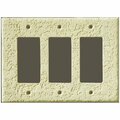 Can-Am Supply InvisiPlate Switch Wallplate, 5 in L, 6-3/4 in W, 3 -Gang, Painted Knock-Down/Splatter Drag Texture KD-R-3